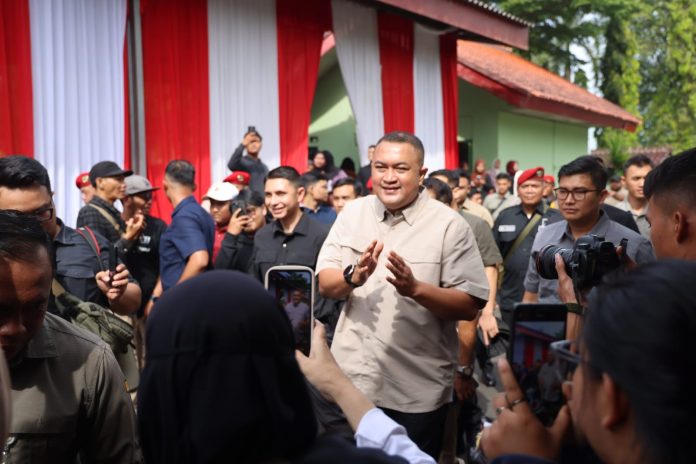 Bupati Bogor, Rudy Susmanto menghadiri syukuran Hari Ulang Tahun ke-74 Kopassus di Batalyon 13 Grup 1 Kopassus, Sabtu (25/4).